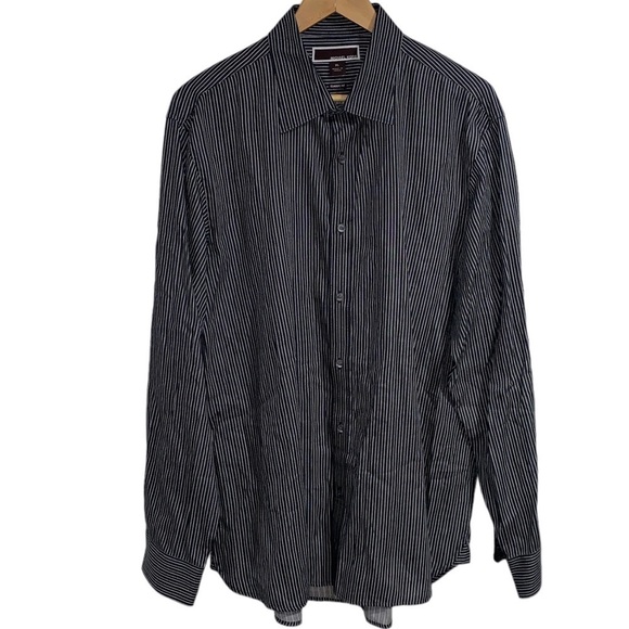 Michael Kors Other - Michael Kors shirt xl striped 100% cotton black white 
Just dry‎ cleaned